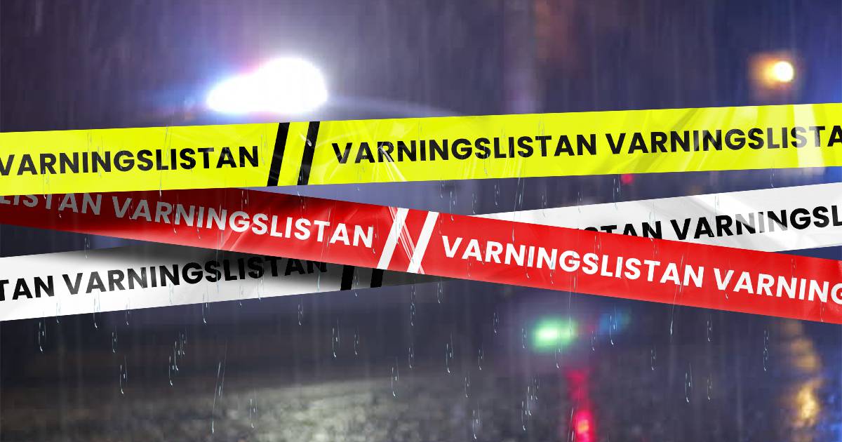 Polisband med "Varningslistan" skrivet på