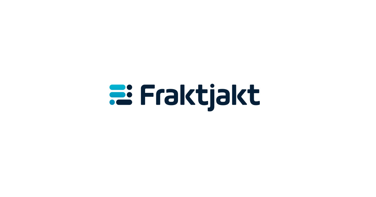 Logotyp För Fraktjakt Med Blå Ikon Och Text